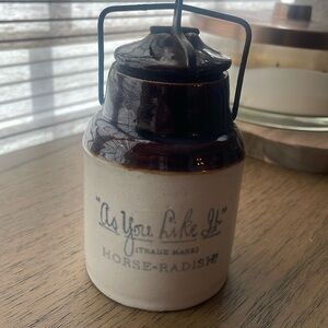 As You Like It Horse Radish Crock Vintage
